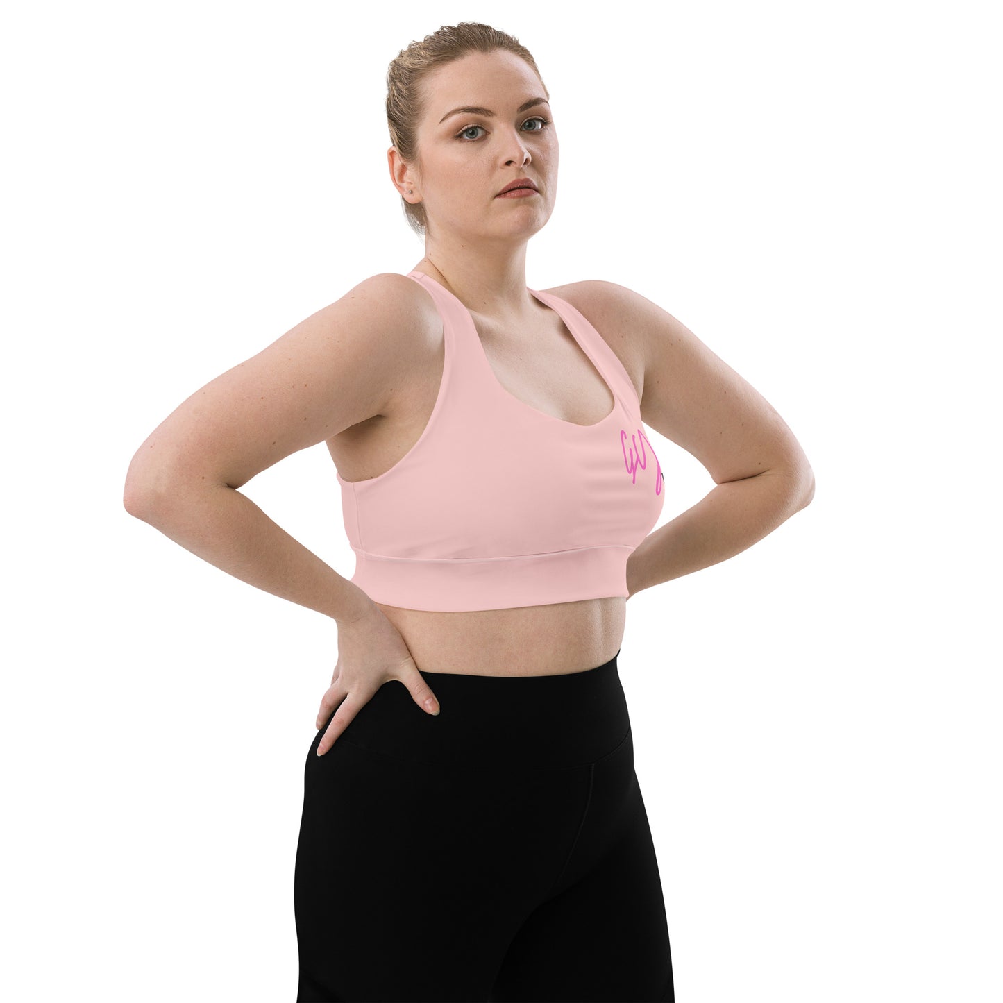 GymWidowz Longline sports bra - Pink