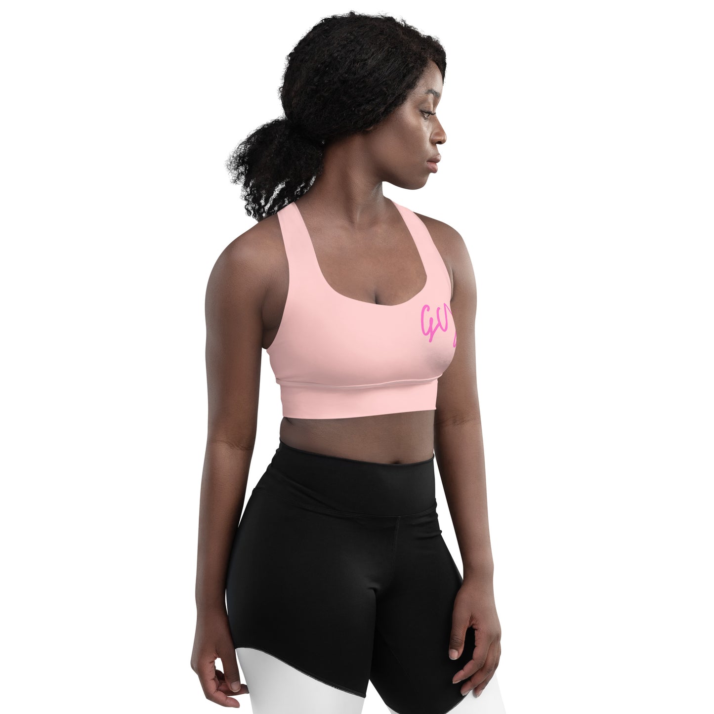 GymWidowz Longline sports bra - Pink