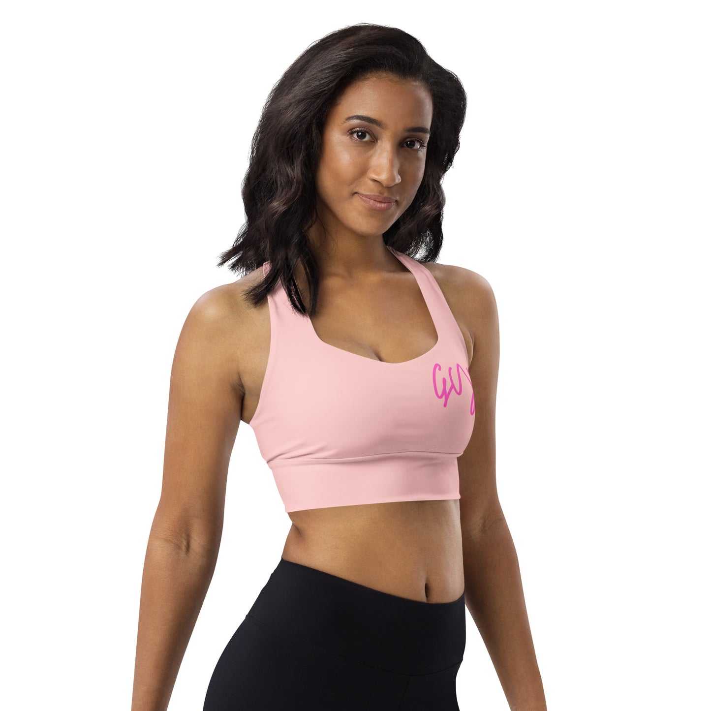 GymWidowz Longline sports bra - Pink