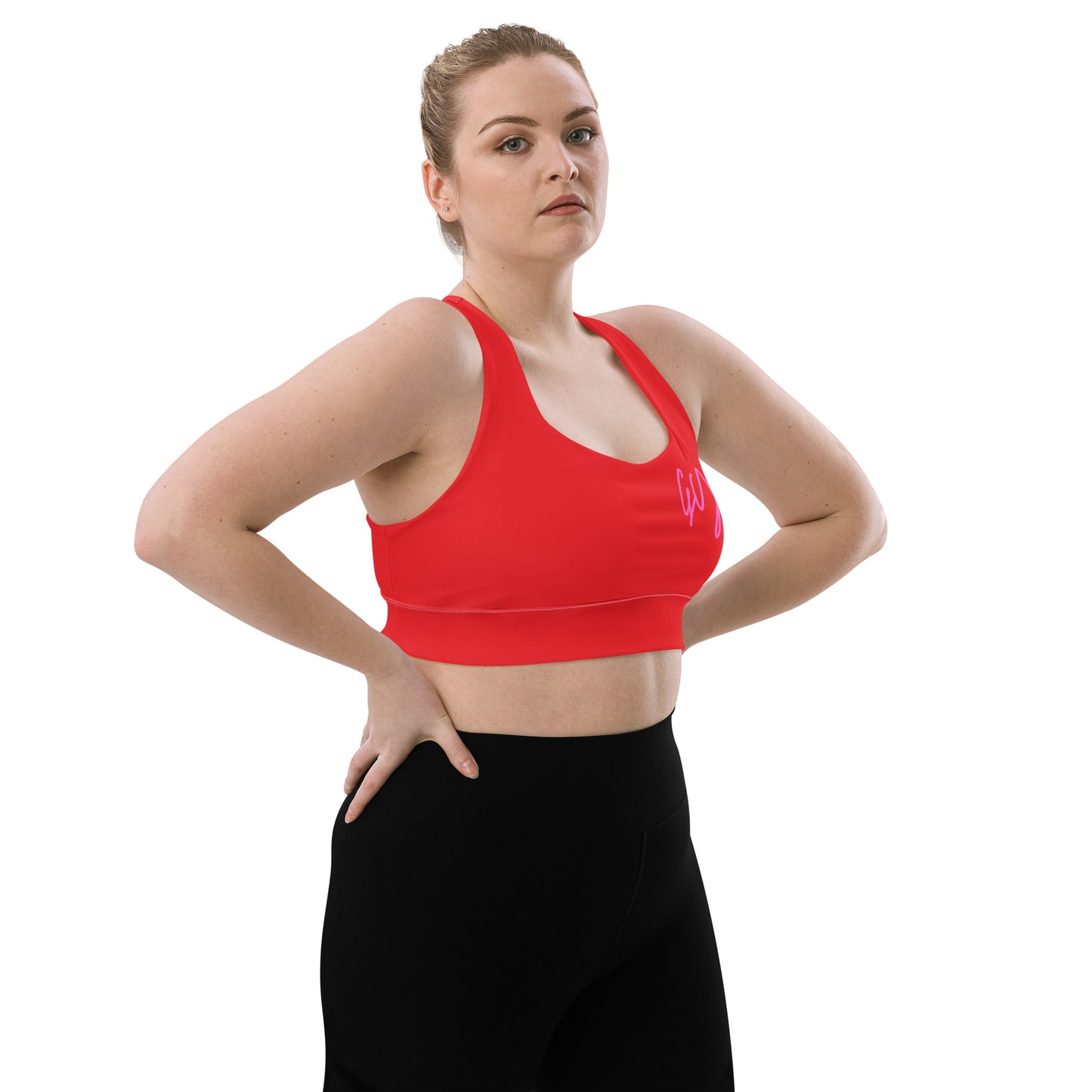 GymWidowz Longline sports bra - Red