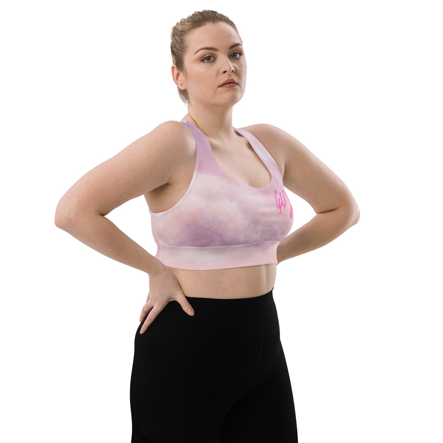 GymWidowz Longline sports bra - Clouds