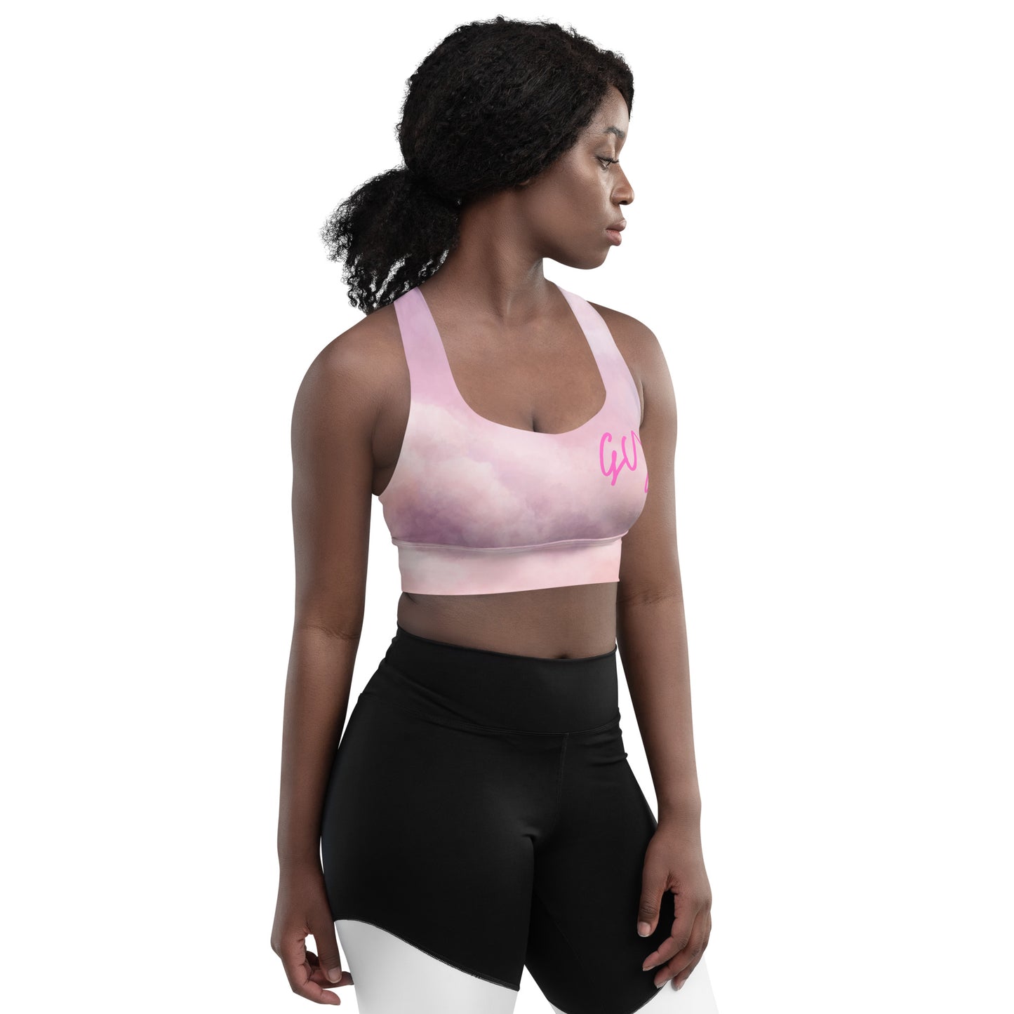 GymWidowz Longline sports bra - Clouds