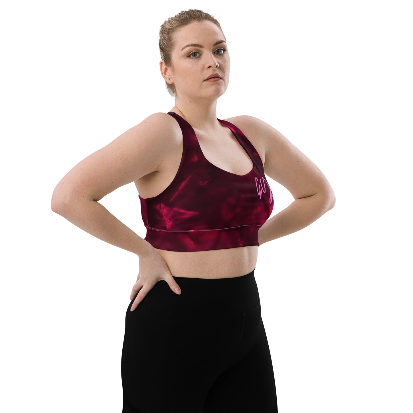 GymWidowz Longline sports bra - Hot Lava