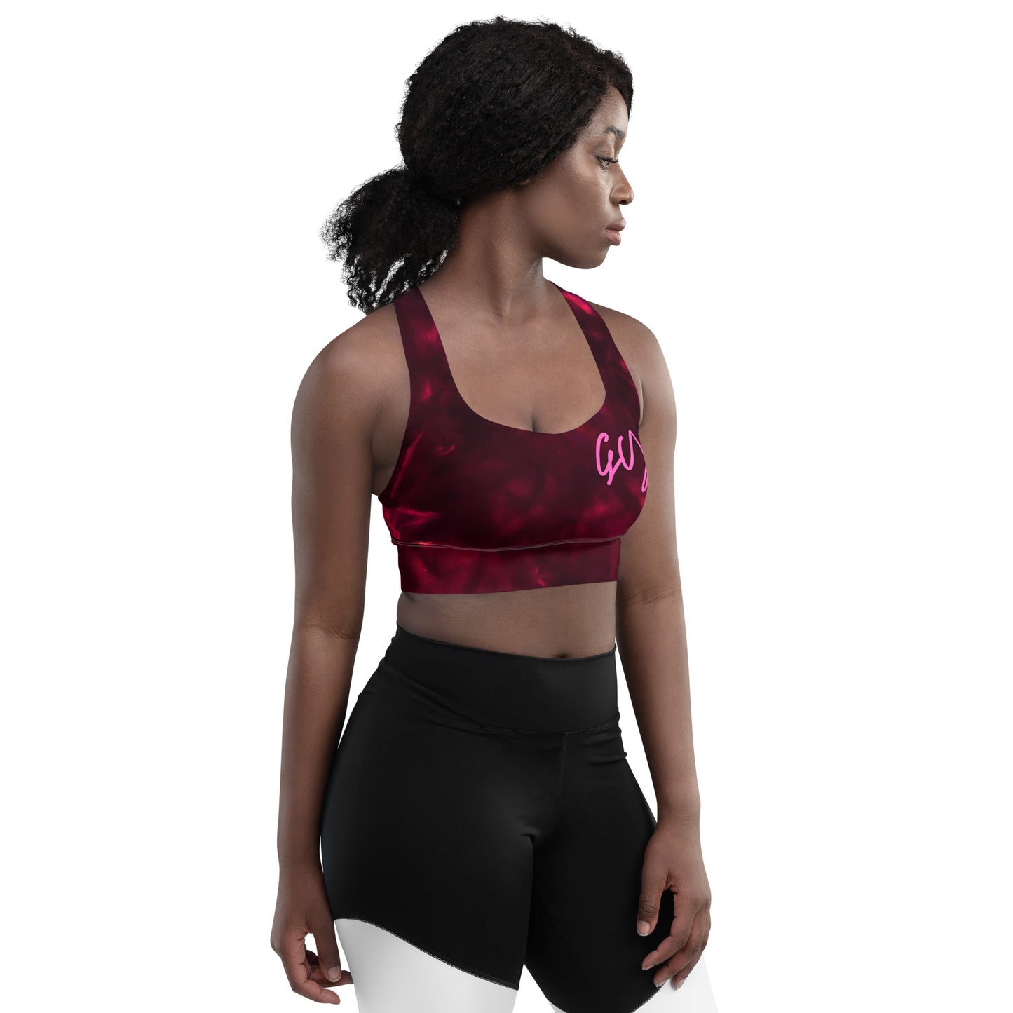 GymWidowz Longline sports bra - Hot Lava