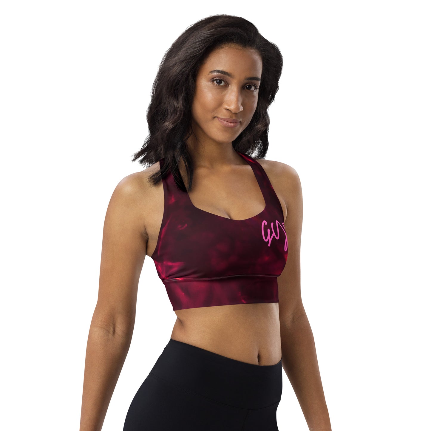 GymWidowz Longline sports bra - Hot Lava