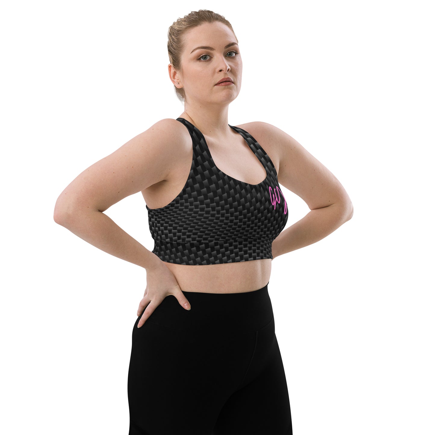 GymWidowz Longline sports bra - Carbon Fibre