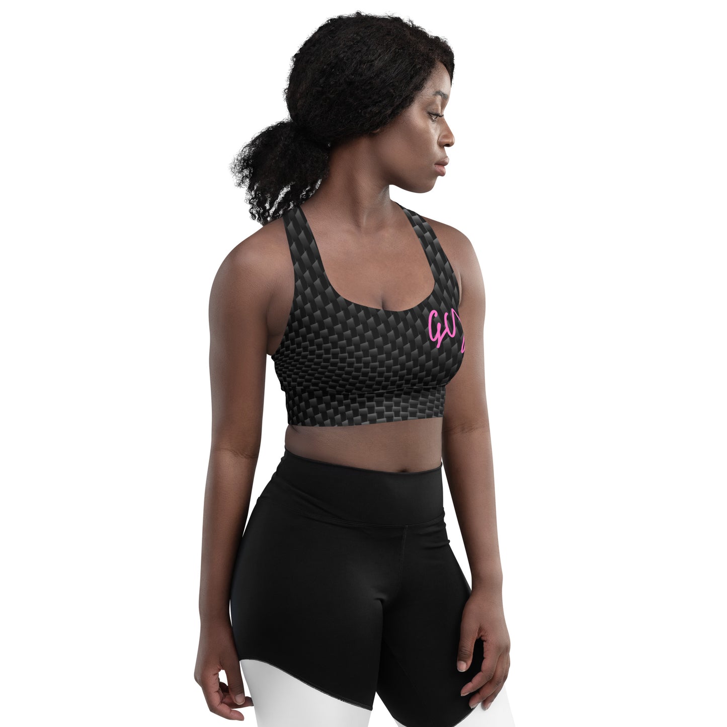 GymWidowz Longline sports bra - Carbon Fibre