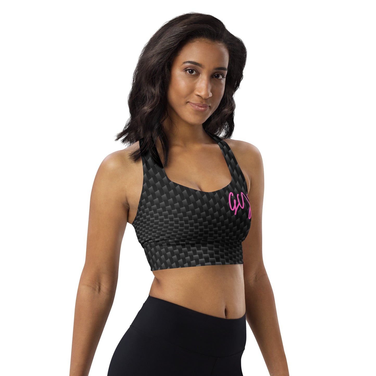 GymWidowz Longline sports bra - Carbon Fibre