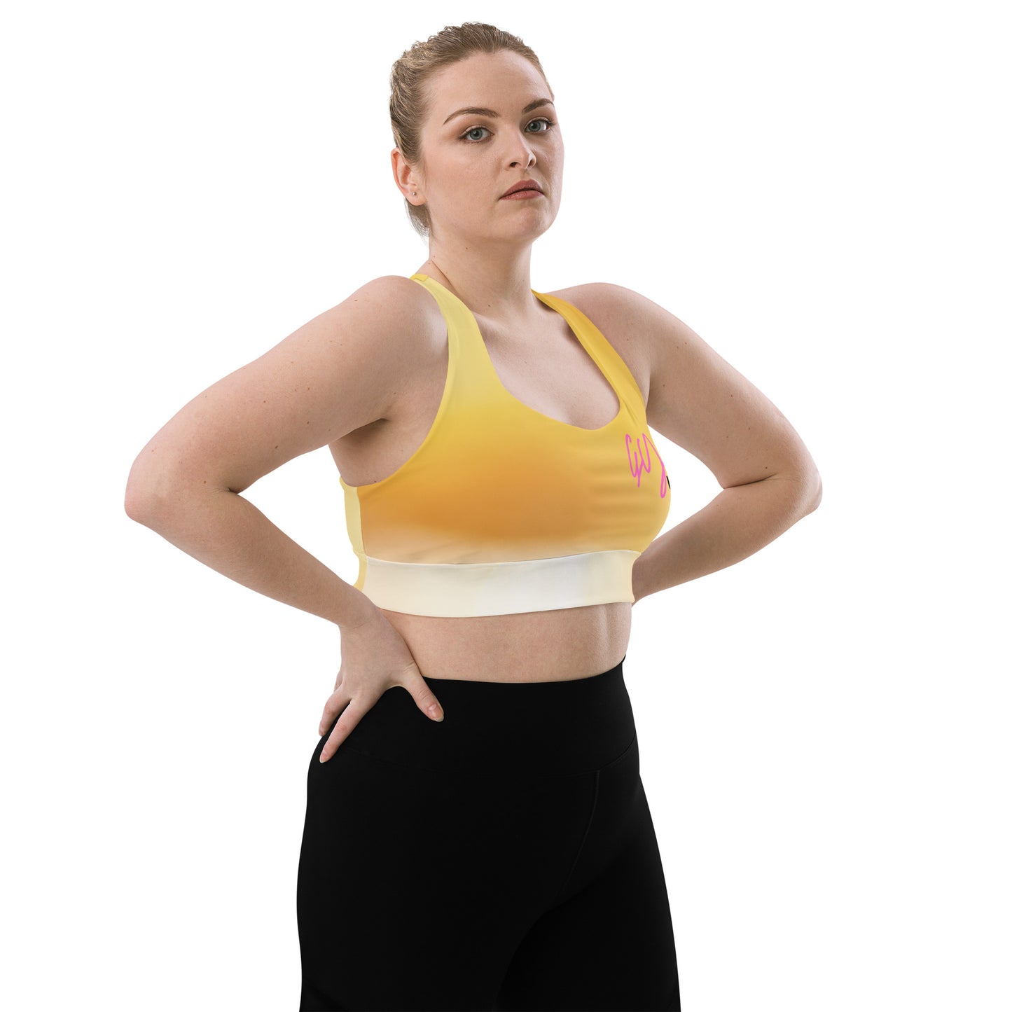 GymWidowz Longline sports bra - Morning Sunrise