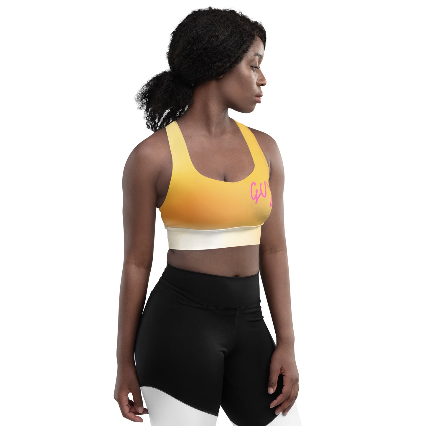 GymWidowz Longline sports bra - Morning Sunrise