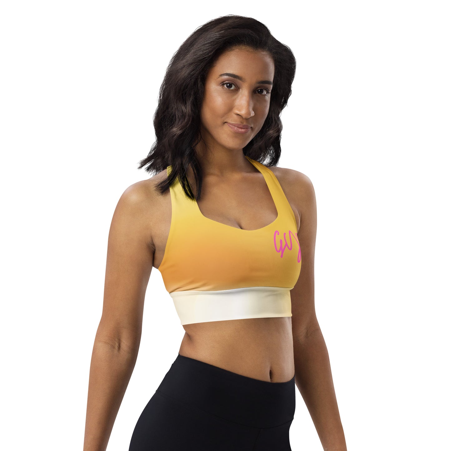 GymWidowz Longline sports bra - Morning Sunrise