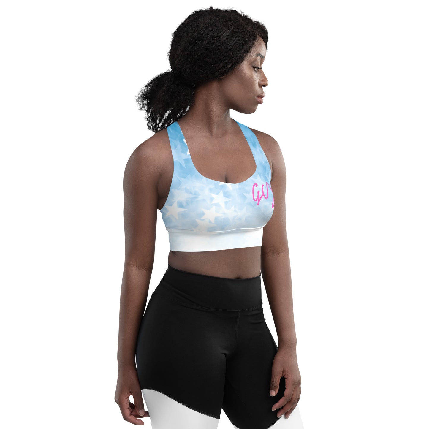 GymWidowz Longline sports bra - Stars