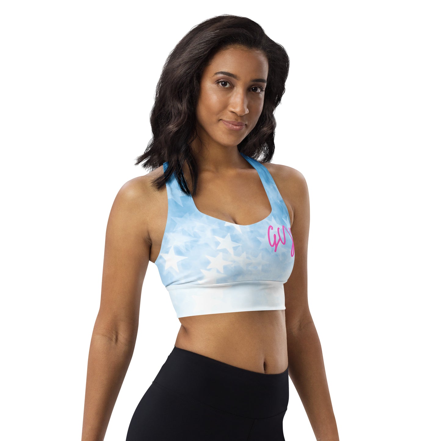 GymWidowz Longline sports bra - Stars