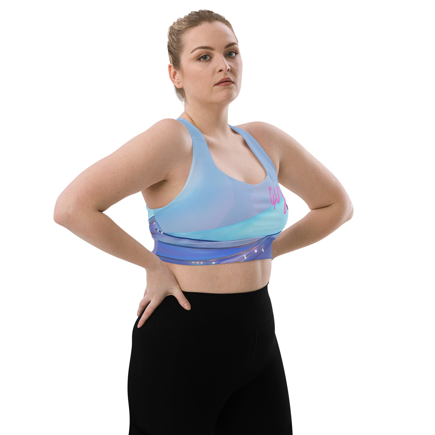 GymWidowz Longline sports bra - The Blues