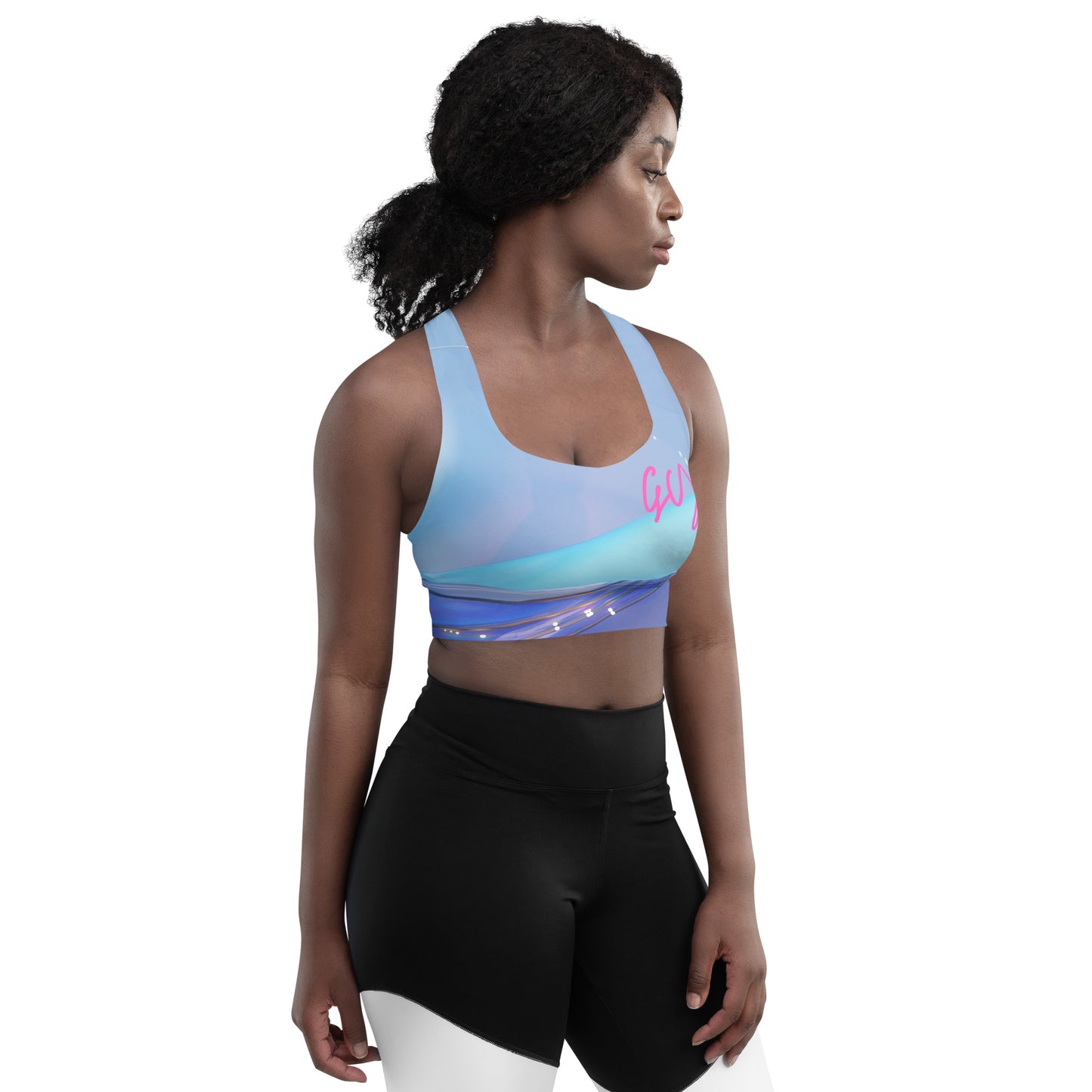 GymWidowz Longline sports bra - The Blues