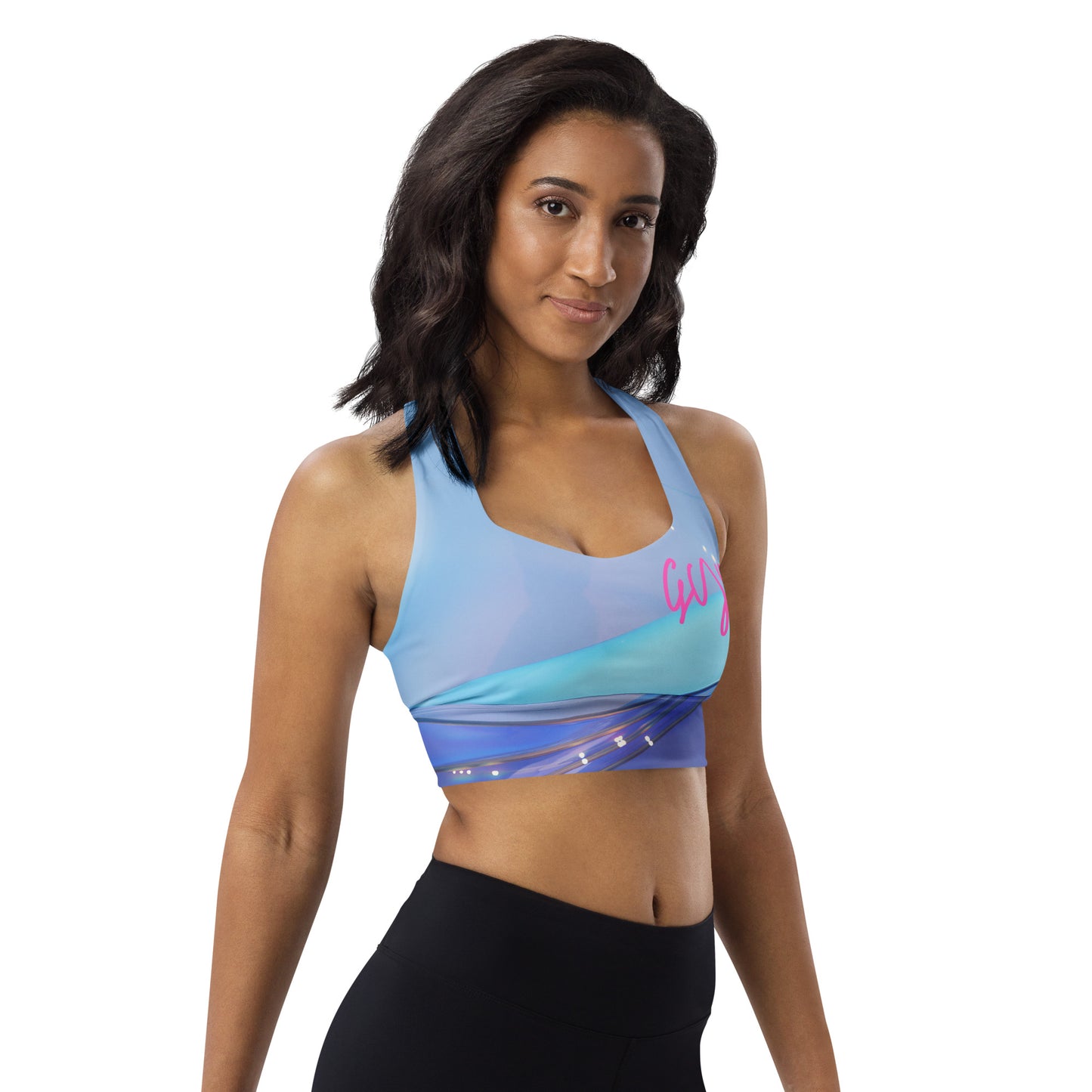 GymWidowz Longline sports bra - The Blues