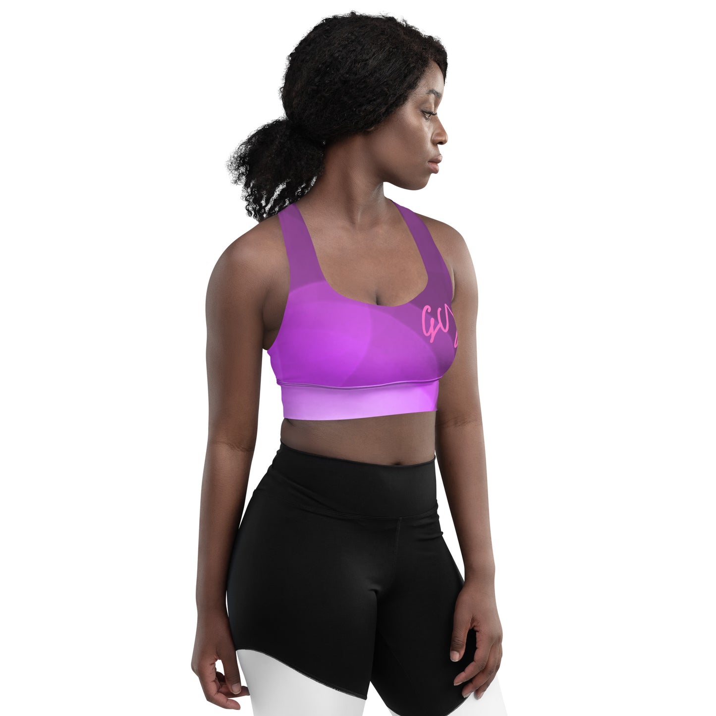 GymWidowz Longline sports bra - Shades of Purple
