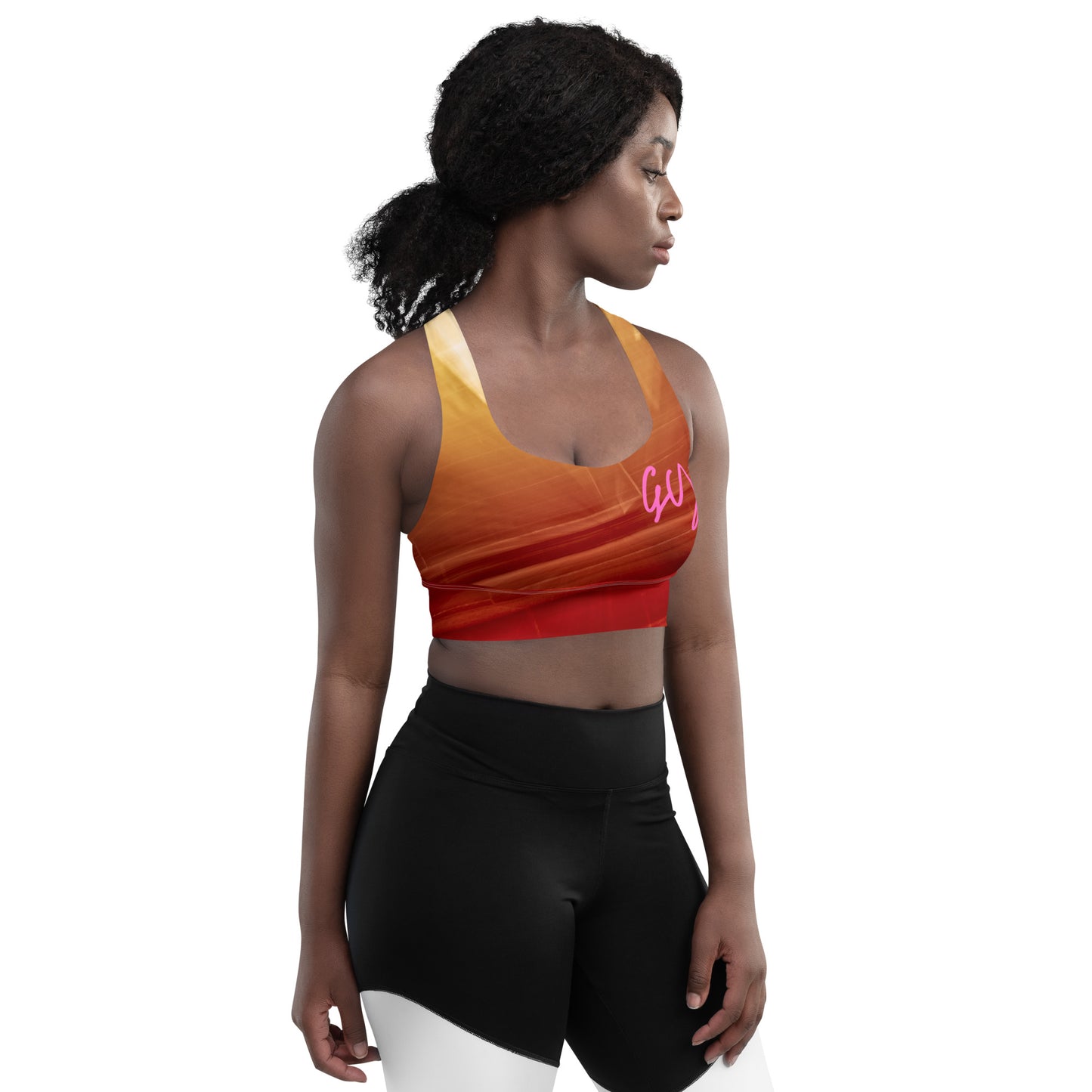 GymWidowz Longline sports bra - Sandstorm