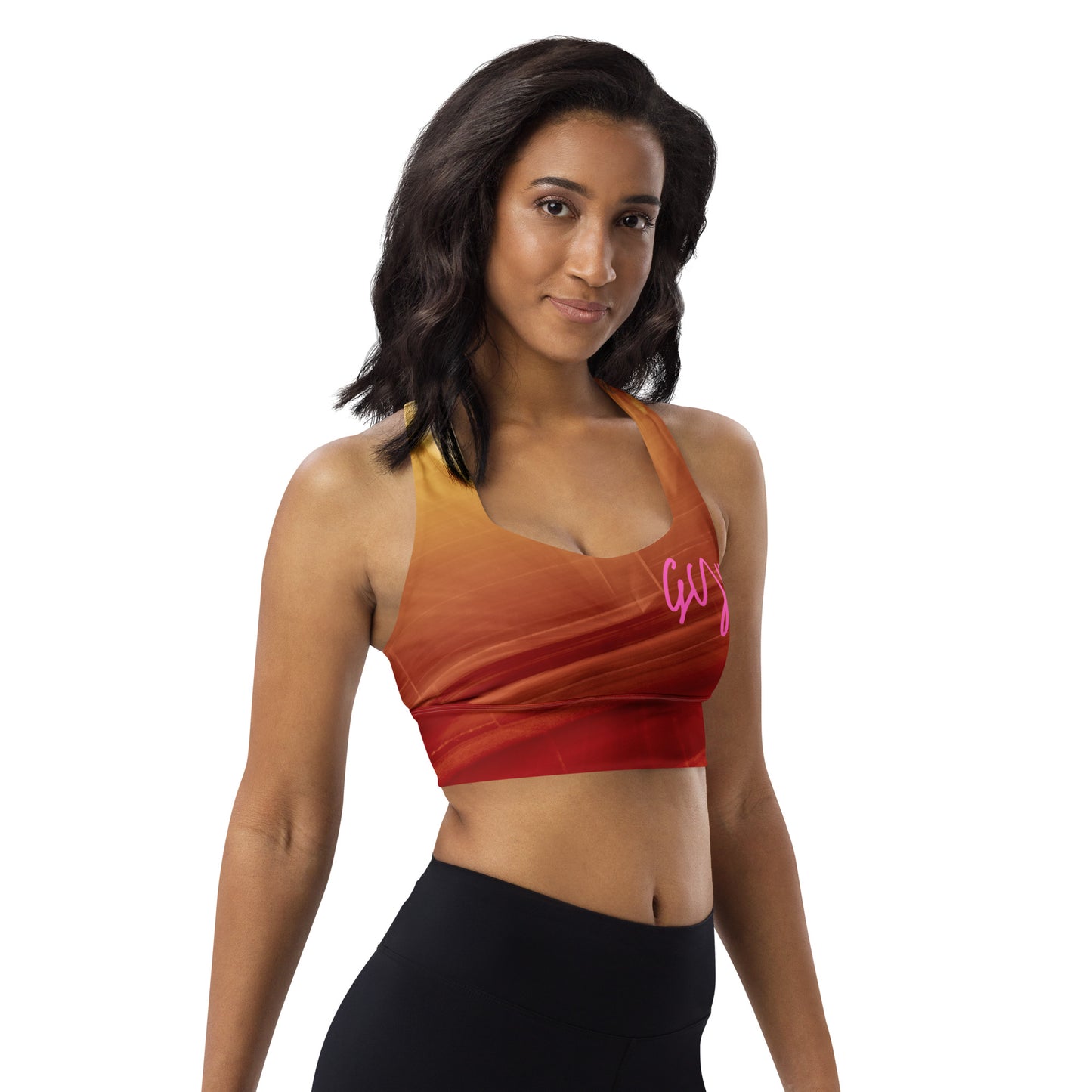 GymWidowz Longline sports bra - Sandstorm