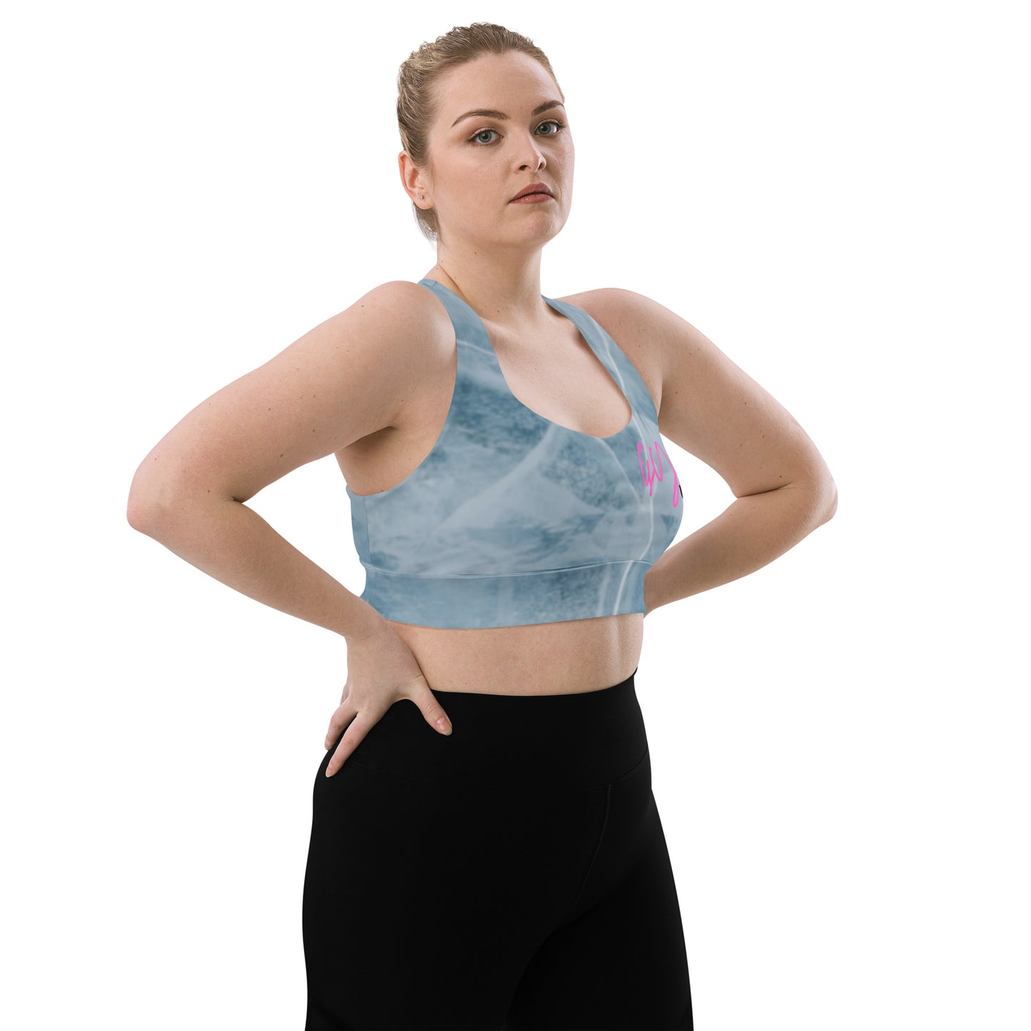 GymWidowz Longline sports bra - Cracked Ice