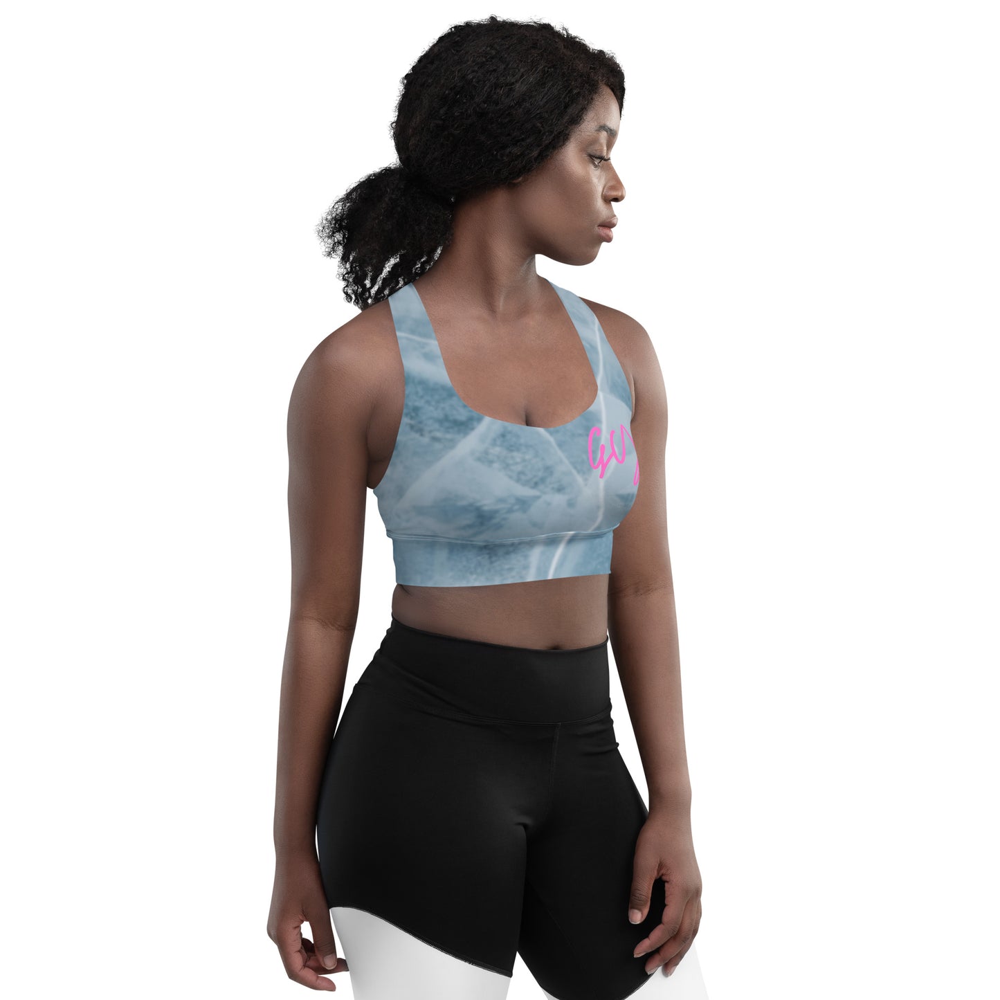 GymWidowz Longline sports bra - Cracked Ice