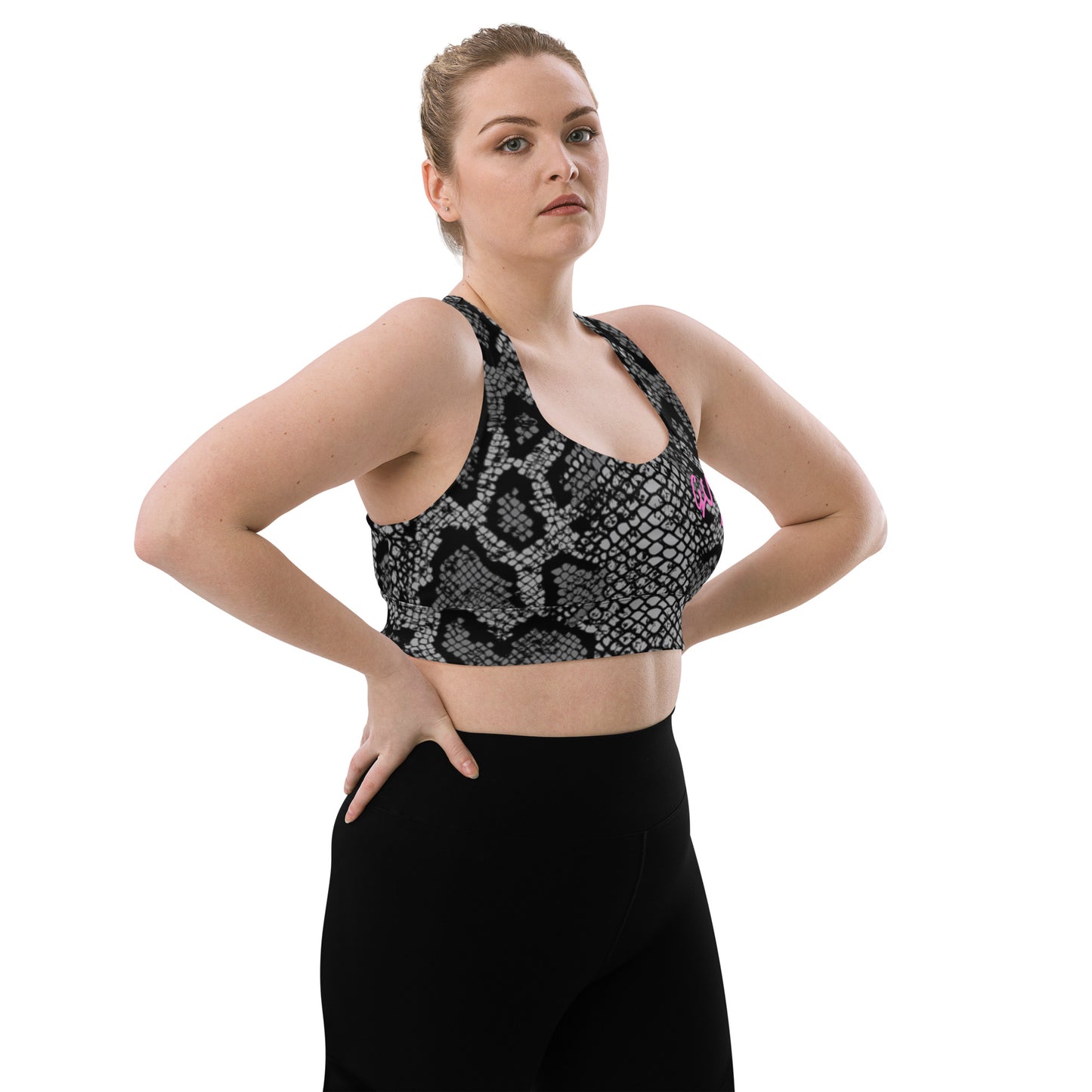 GymWidowz Longline sports bra - Snakeskin