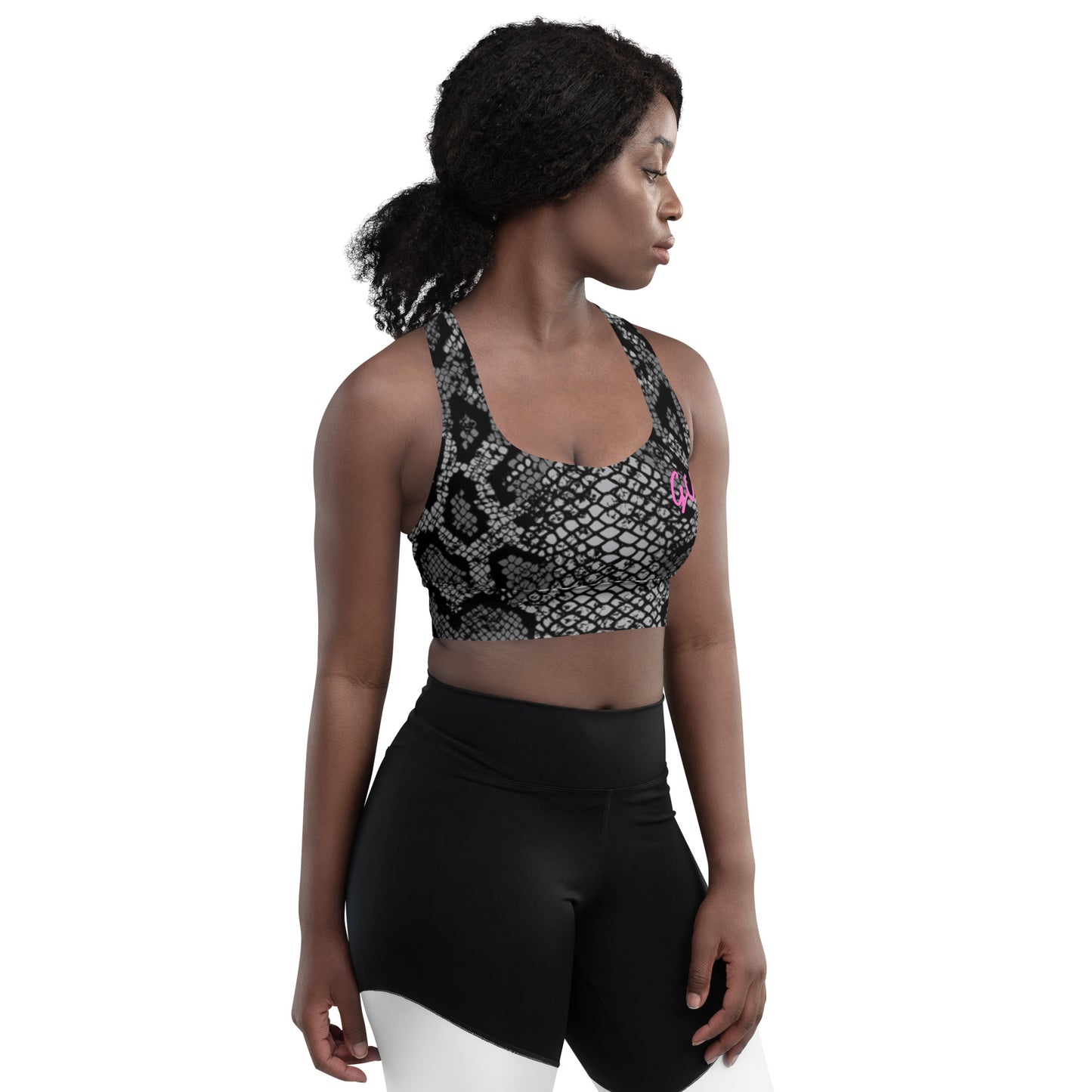 GymWidowz Longline sports bra - Snakeskin