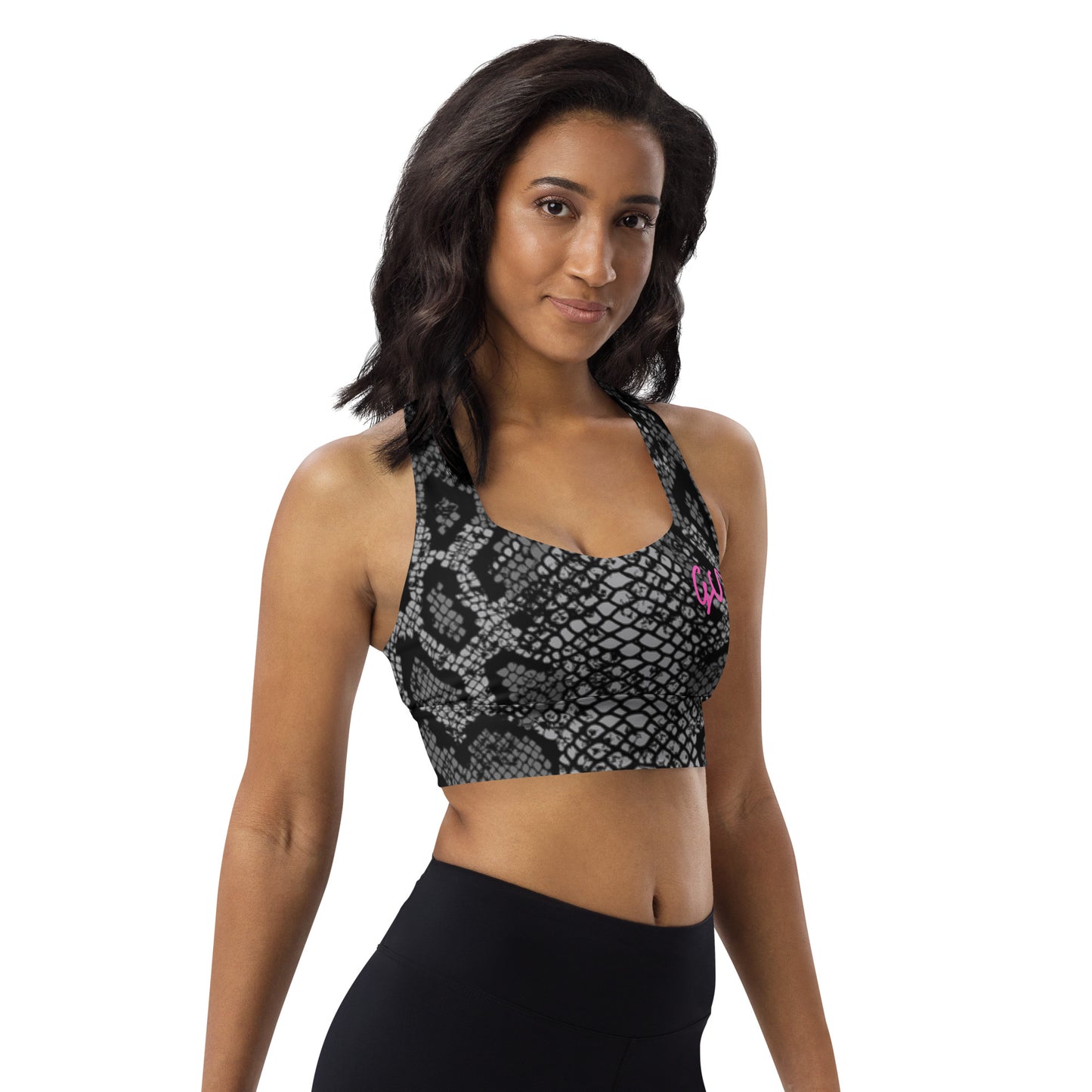 GymWidowz Longline sports bra - Snakeskin