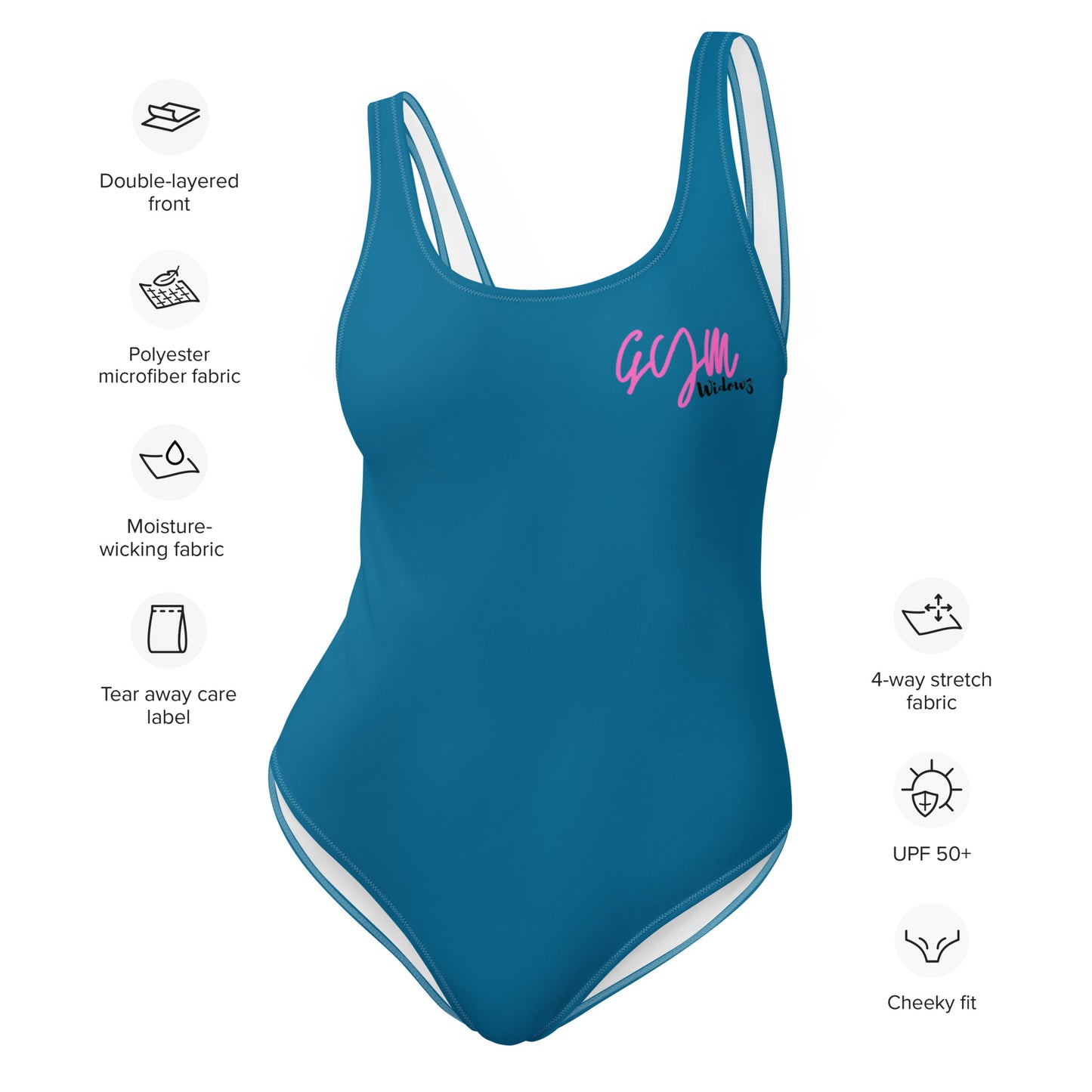 GymWidowz One-Piece Swimsuit - Cerulean Blue