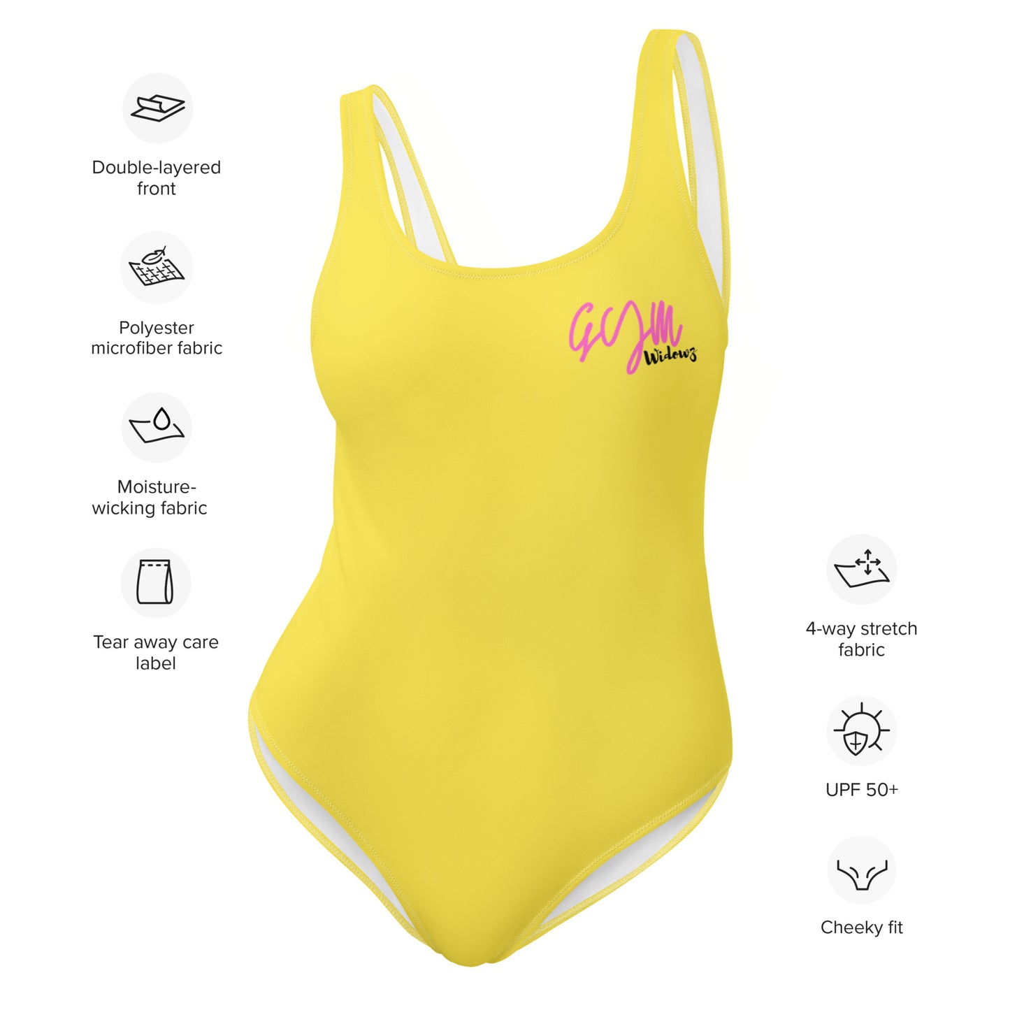 GymWidowz One-Piece Swimsuit - Daisy Yellow