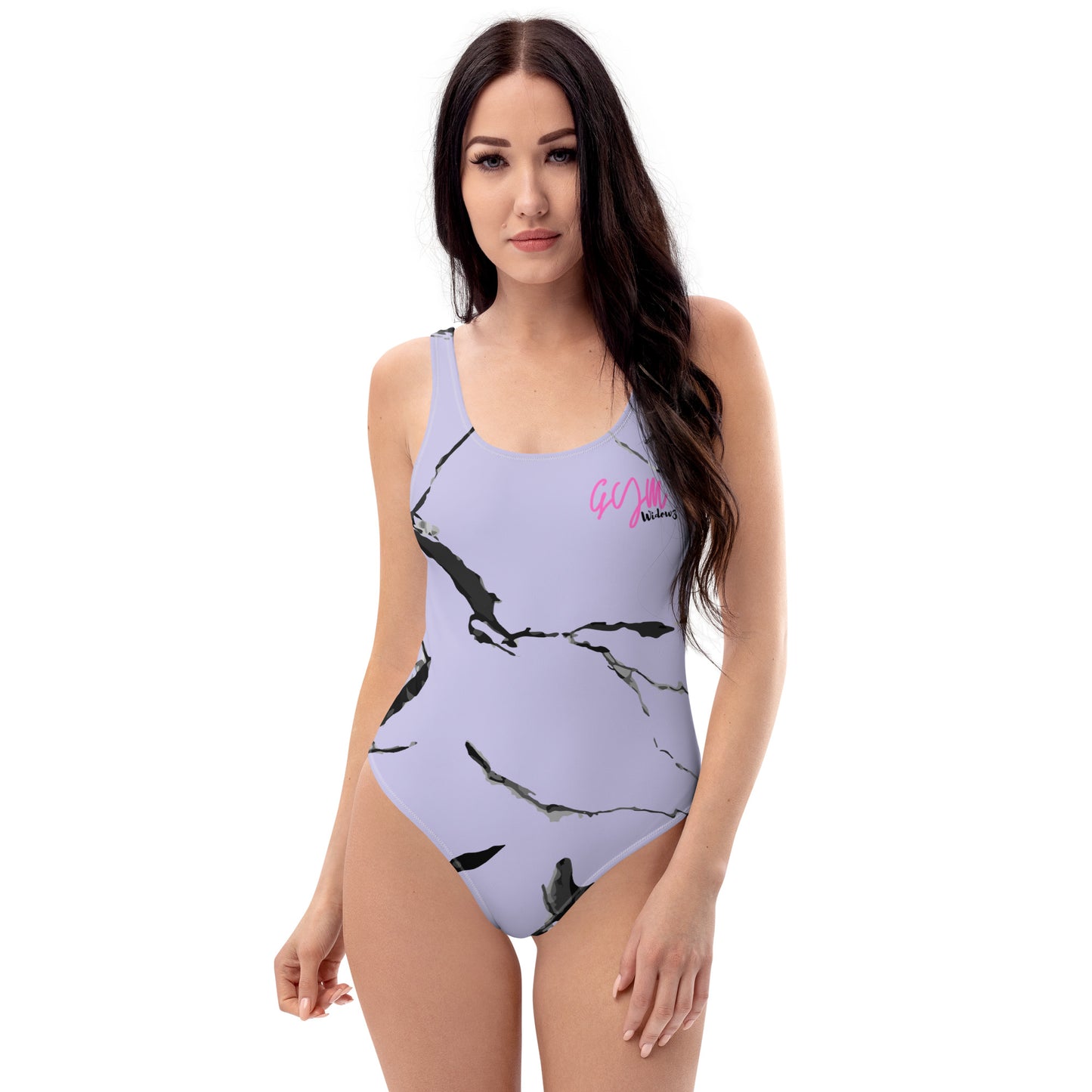 GymWidowz One-Piece Swimsuit - Lilac (Marble)