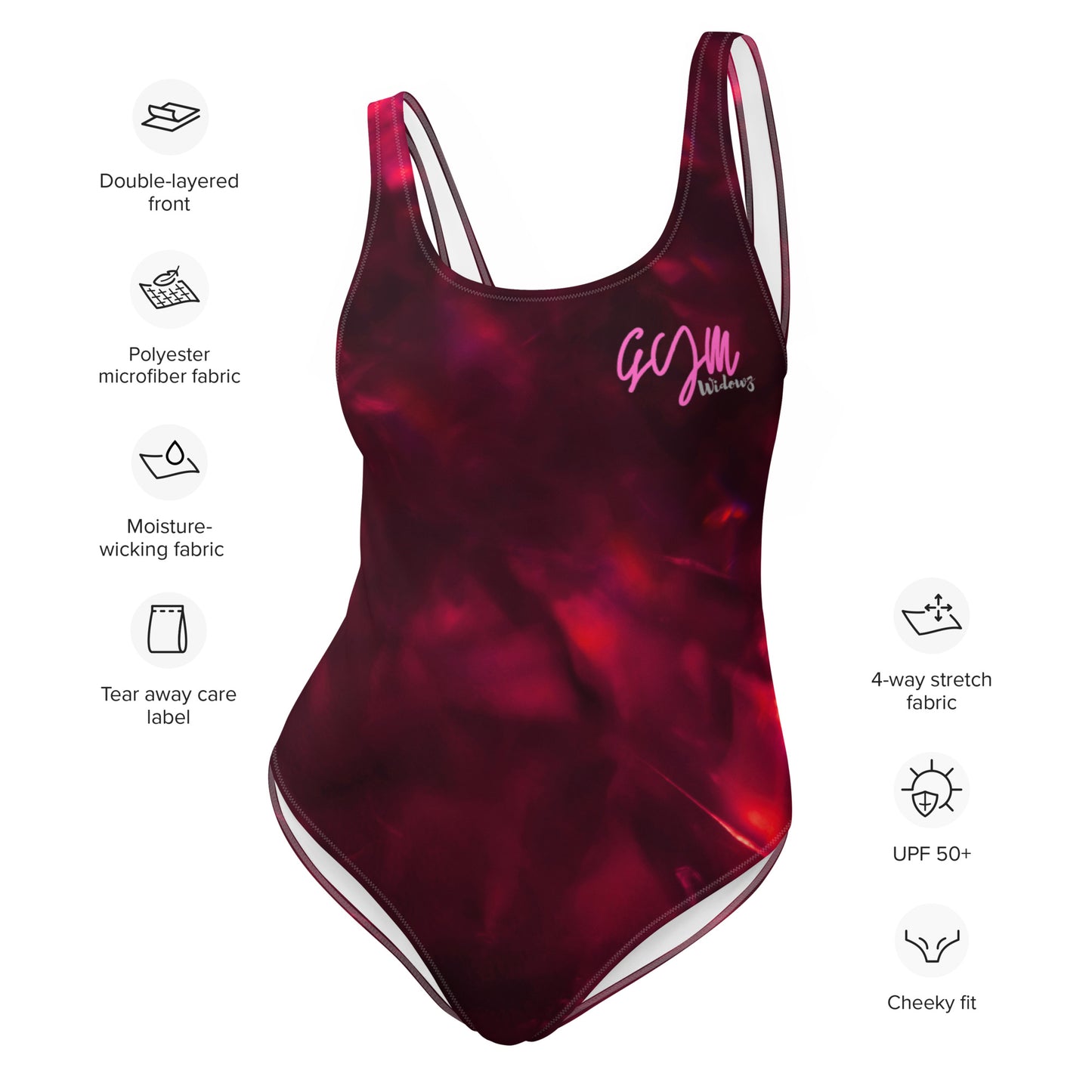 GymWidowz One-Piece Swimsuit - Hot Lava