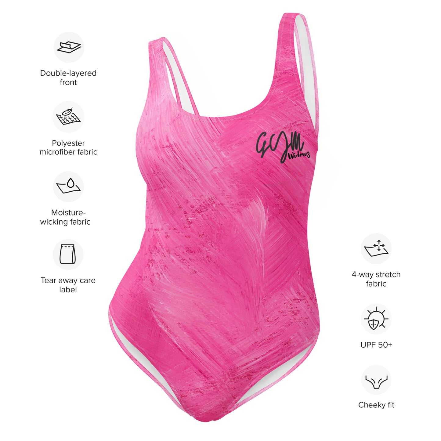 GymWidowz One-Piece Swimsuit - Painted Pink