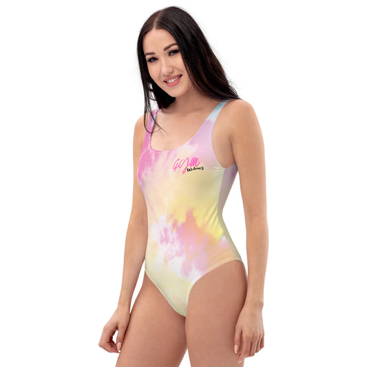 GymWidowz One-Piece Swimsuit - Light Tie Dye