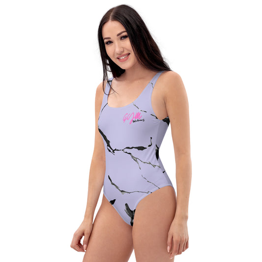 GymWidowz One-Piece Swimsuit - Lilac (Marble)