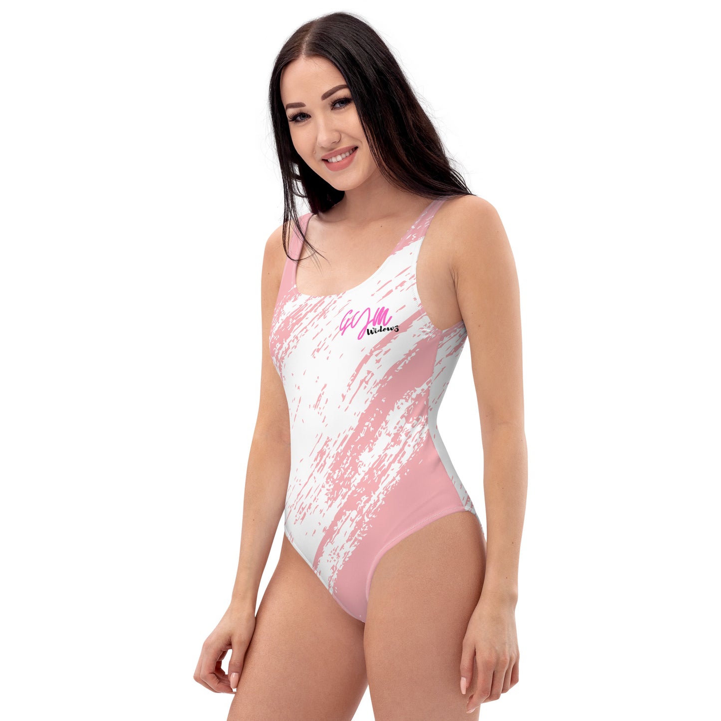 GymWidowz One-Piece Swimsuit - Distressed Pink