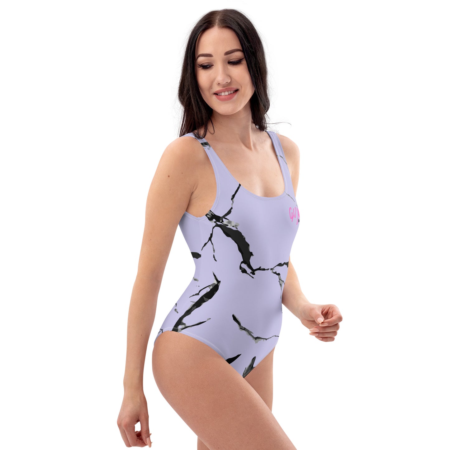 GymWidowz One-Piece Swimsuit - Lilac (Marble)