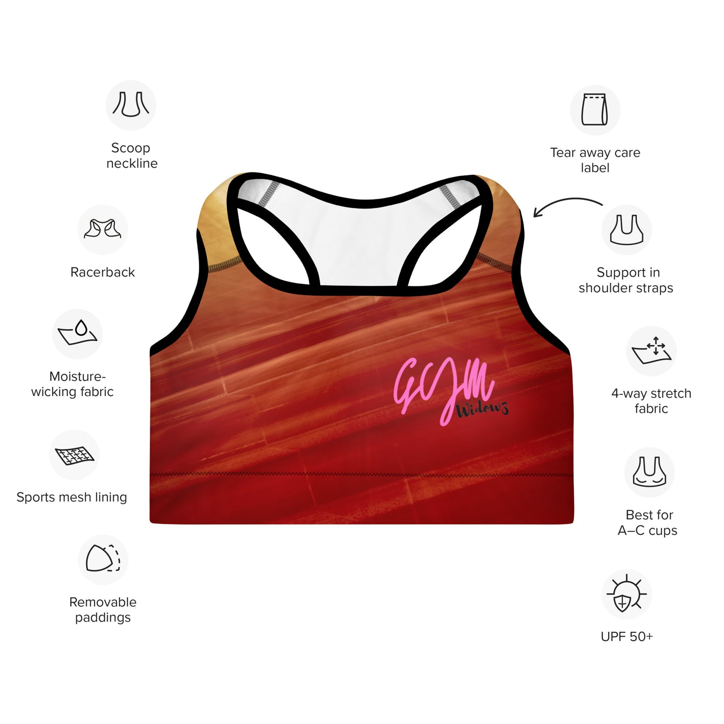 GymWidowz Padded Sports Bra - Sandstorm