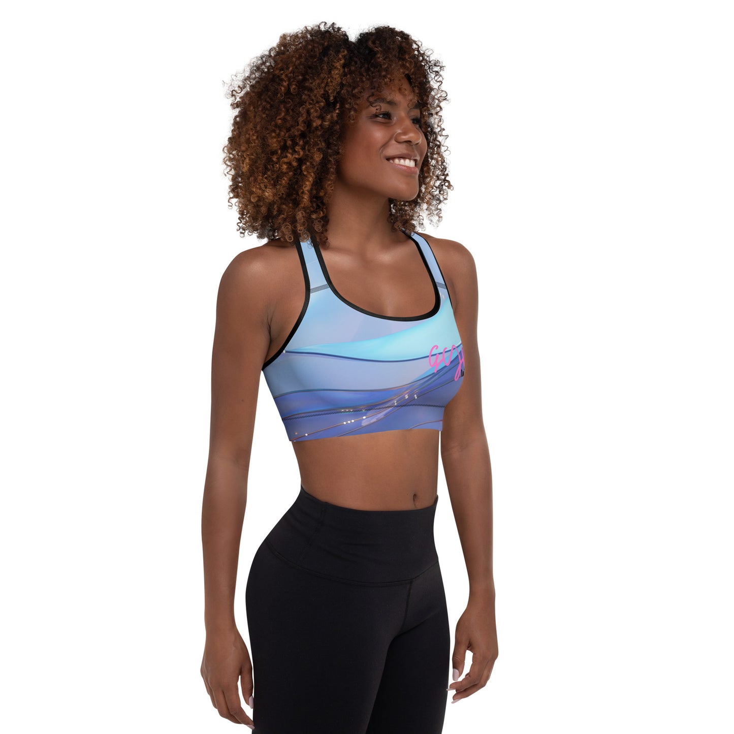 GymWidowz Padded Sports Bra - The Blues