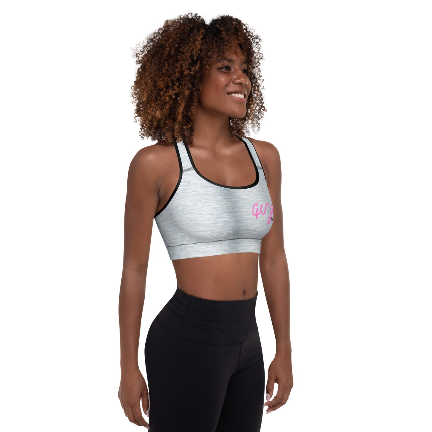 GymWidowz Padded Sports Bra - Brushed Alloy