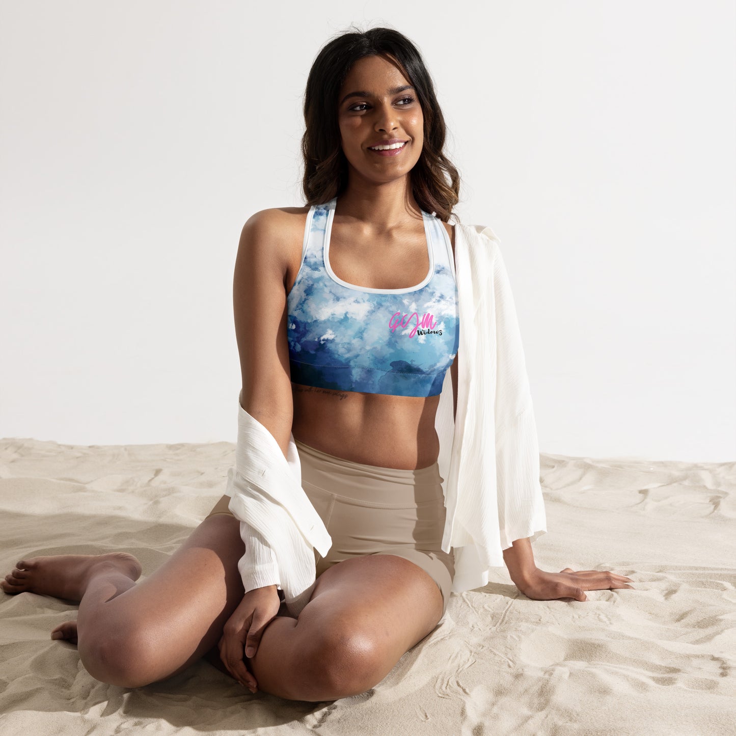 GymWidowz Padded Sports Bra - Watercolour