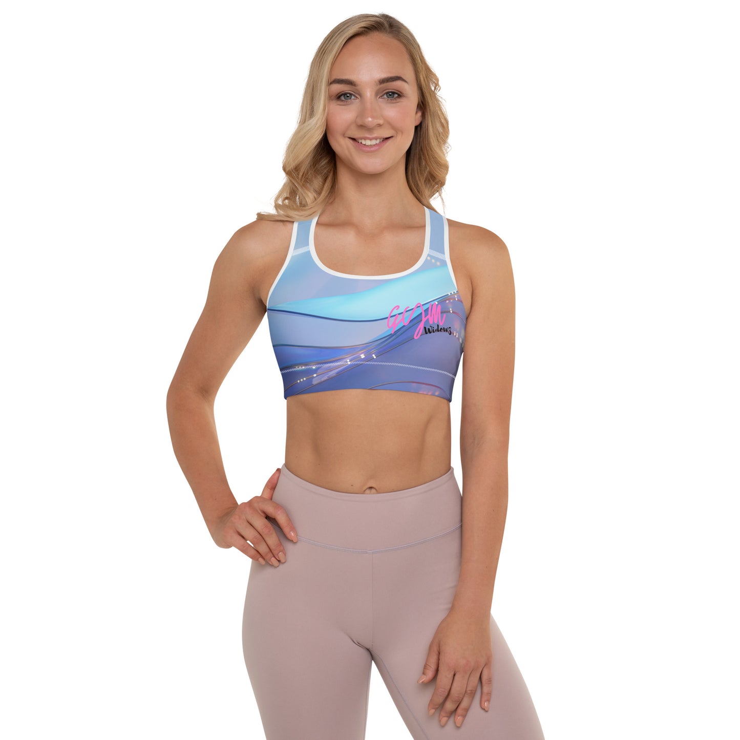 GymWidowz Padded Sports Bra - The Blues