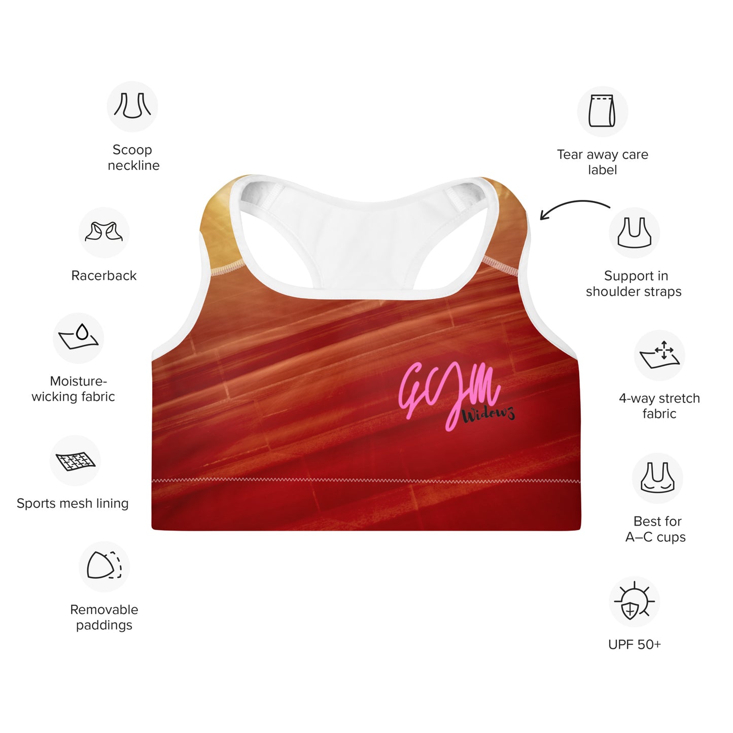 GymWidowz Padded Sports Bra - Sandstorm