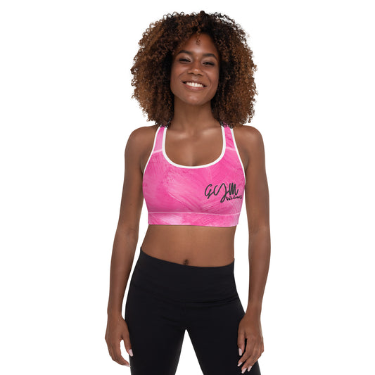 GymWidowz Padded Sports Bra - Painted Pink