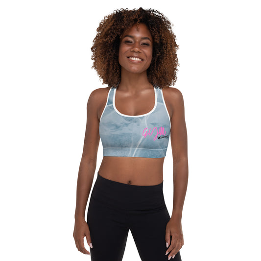 GymWidowz Padded Sports Bra - Cracked Ice