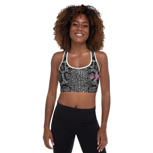 GymWidowz Padded Sports Bra - Snakeskin