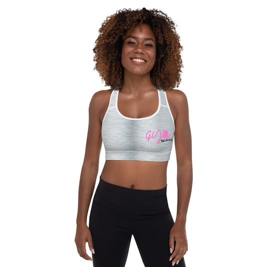 GymWidowz Padded Sports Bra - Brushed Alloy