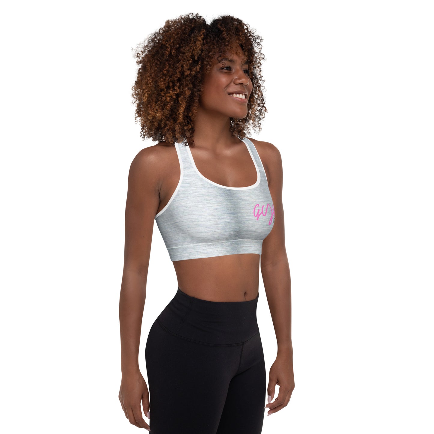 GymWidowz Padded Sports Bra - Brushed Alloy