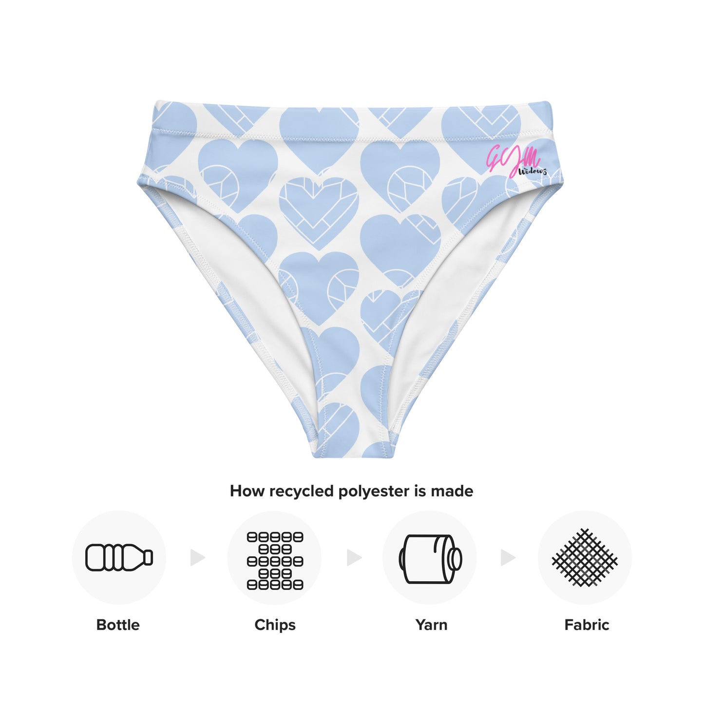 GymWidowz Recycled high-waisted bikini bottom - Hearts