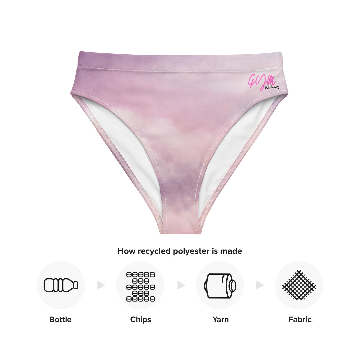 GymWidowz Recycled high-waisted bikini bottom - Clouds